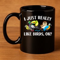 Cool Bird Lover Bird Watcher Nerd Parrot Birds 11oz C Handle Ceramic Mug