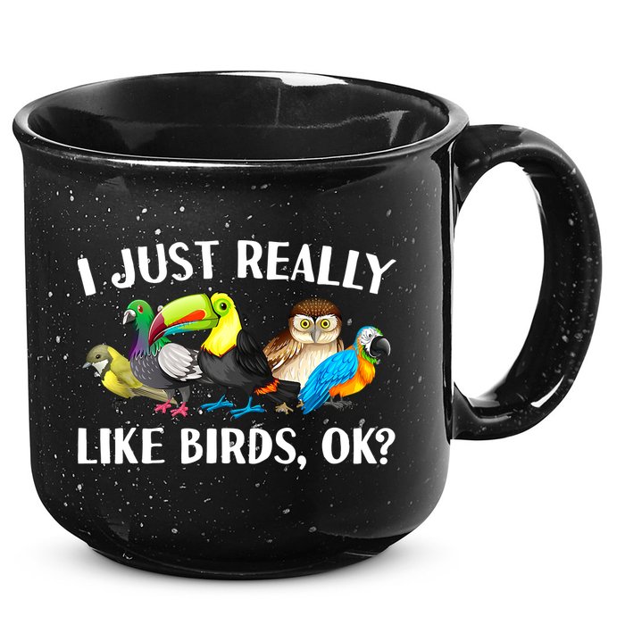 Cool Bird Lover Bird Watcher Nerd Parrot Birds 15oz Campfire Ceramic Mug