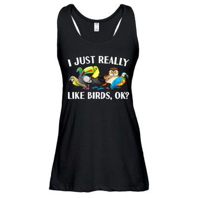Cool Bird Lover Bird Watcher Nerd Parrot Birds Ladies Essential Flowy Tank