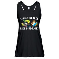 Cool Bird Lover Bird Watcher Nerd Parrot Birds Ladies Essential Flowy Tank