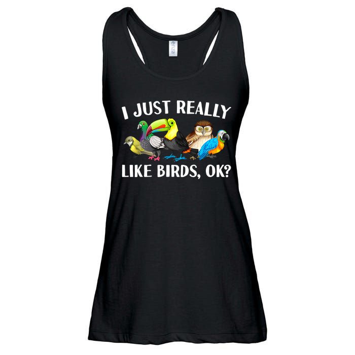 Cool Bird Lover Bird Watcher Nerd Parrot Birds Ladies Essential Flowy Tank