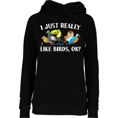 Cool Bird Lover Bird Watcher Nerd Parrot Birds Womens Funnel Neck Pullover Hood