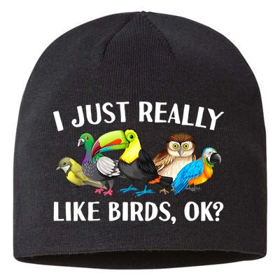 Cool Bird Lover Bird Watcher Nerd Parrot Birds Sustainable Beanie