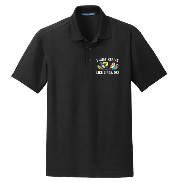 Cool Bird Lover Bird Watcher Nerd Parrot Birds Dry Zone Grid Polo
