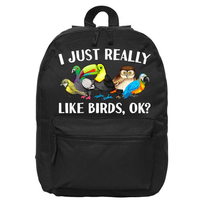 Cool Bird Lover Bird Watcher Nerd Parrot Birds 16 in Basic Backpack