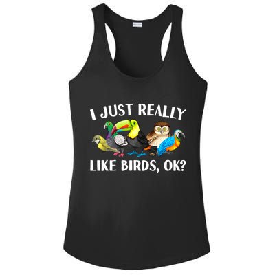 Cool Bird Lover Bird Watcher Nerd Parrot Birds Ladies PosiCharge Competitor Racerback Tank