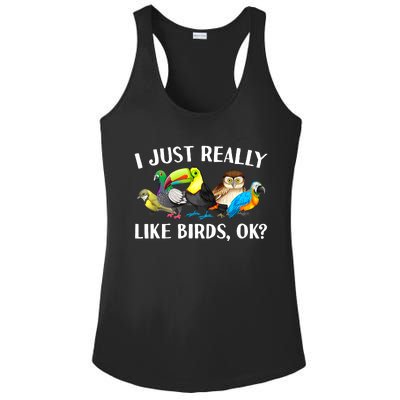 Cool Bird Lover Bird Watcher Nerd Parrot Birds Ladies PosiCharge Competitor Racerback Tank