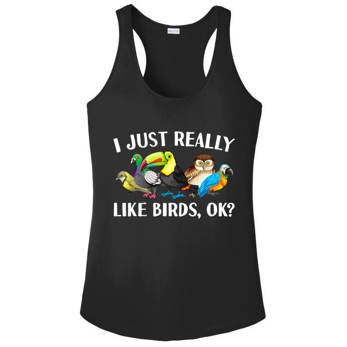 Cool Bird Lover Bird Watcher Nerd Parrot Birds Ladies PosiCharge Competitor Racerback Tank
