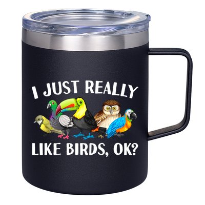 Cool Bird Lover Bird Watcher Nerd Parrot Birds 12oz Stainless Steel Coffee Mug