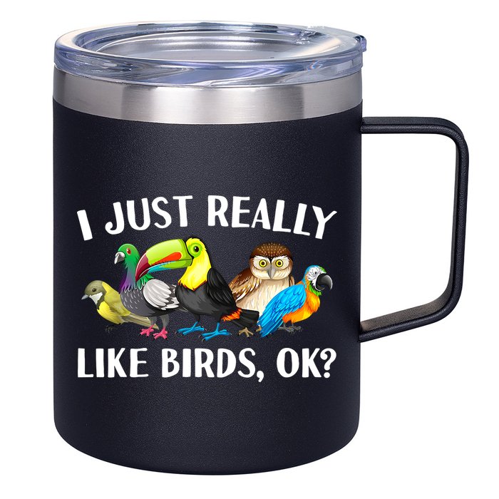 Cool Bird Lover Bird Watcher Nerd Parrot Birds 12oz Stainless Steel Coffee Mug