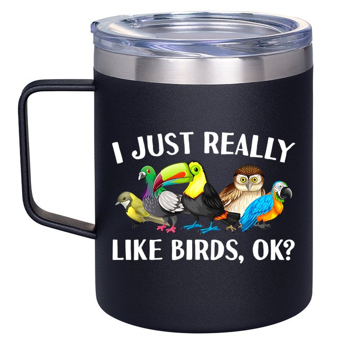 Cool Bird Lover Bird Watcher Nerd Parrot Birds 12oz Stainless Steel Coffee Mug