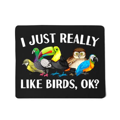 Cool Bird Lover Bird Watcher Nerd Parrot Birds Mousepad