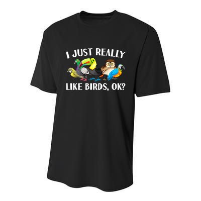 Cool Bird Lover Bird Watcher Nerd Parrot Birds Youth Performance Sprint T-Shirt