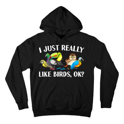 Cool Bird Lover Bird Watcher Nerd Parrot Birds Tall Hoodie