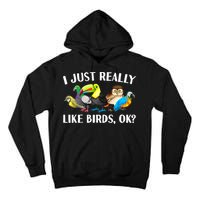 Cool Bird Lover Bird Watcher Nerd Parrot Birds Tall Hoodie