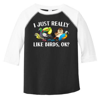 Cool Bird Lover Bird Watcher Nerd Parrot Birds Toddler Fine Jersey T-Shirt
