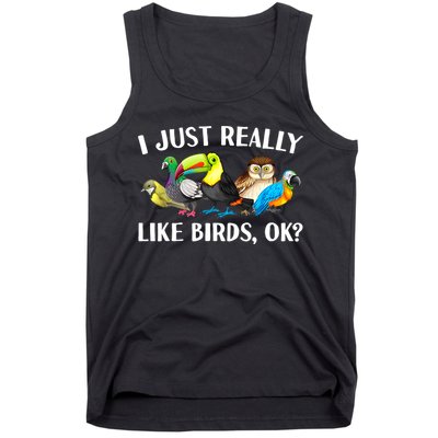 Cool Bird Lover Bird Watcher Nerd Parrot Birds Tank Top