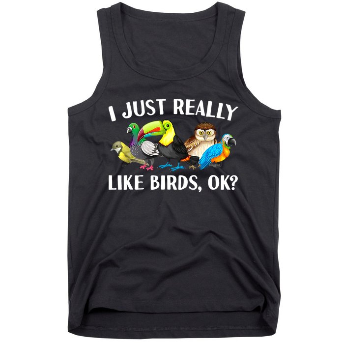 Cool Bird Lover Bird Watcher Nerd Parrot Birds Tank Top
