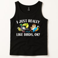 Cool Bird Lover Bird Watcher Nerd Parrot Birds Tank Top