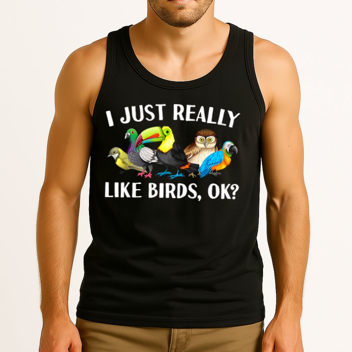 Cool Bird Lover Bird Watcher Nerd Parrot Birds Tank Top