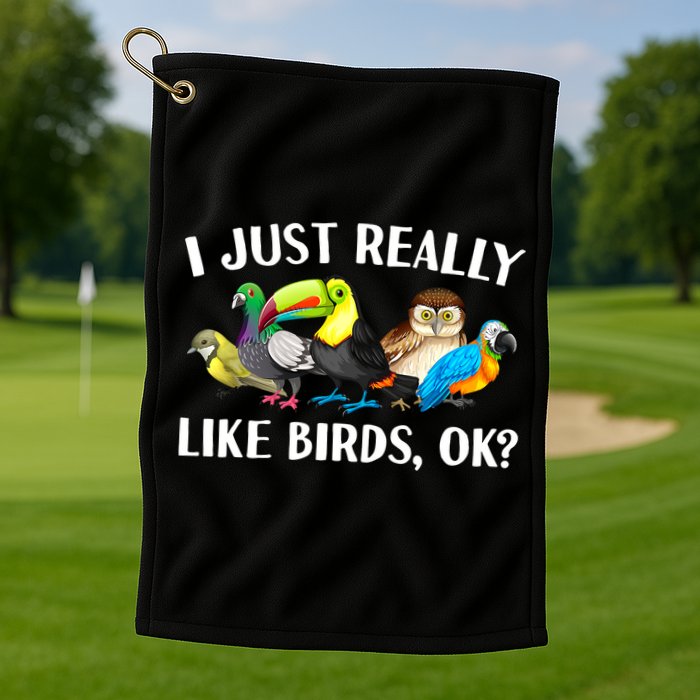 Cool Bird Lover Bird Watcher Nerd Parrot Birds Golf Towel