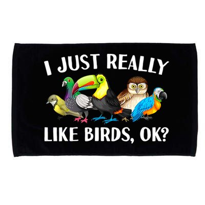Cool Bird Lover Bird Watcher Nerd Parrot Birds Microfiber Hand Towel
