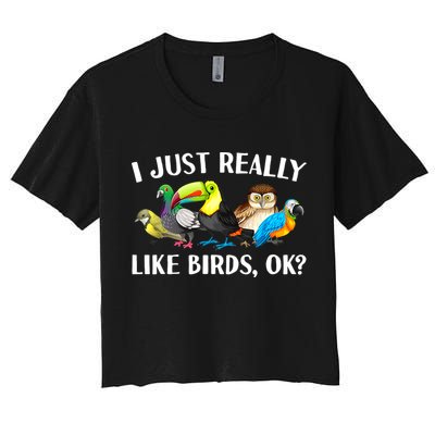 Cool Bird Lover Bird Watcher Nerd Parrot Birds Crop Top
