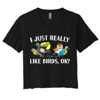 Cool Bird Lover Bird Watcher Nerd Parrot Birds Crop Top