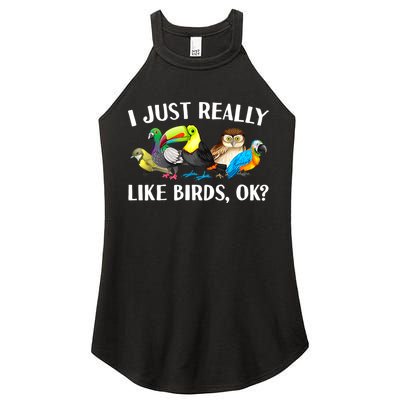 Cool Bird Lover Bird Watcher Nerd Parrot Birds Women's Perfect Tri Rocker Tank