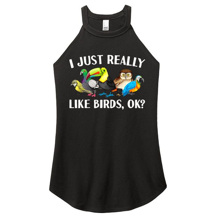 Cool Bird Lover Bird Watcher Nerd Parrot Birds Women's Perfect Tri Rocker Tank