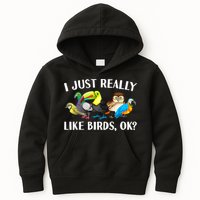 Cool Bird Lover Bird Watcher Nerd Parrot Birds Kids Hoodie