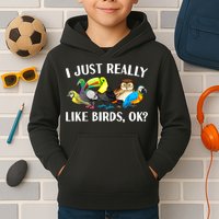 Cool Bird Lover Bird Watcher Nerd Parrot Birds Kids Hoodie