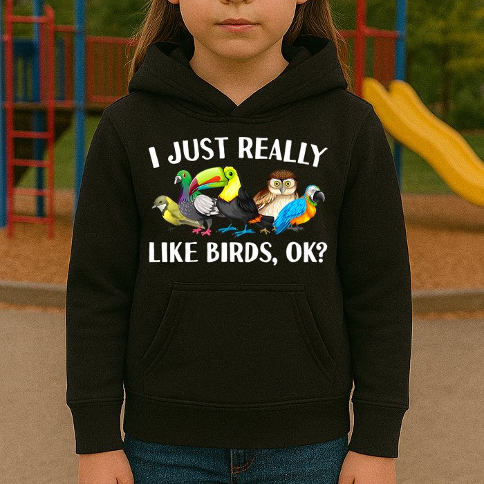 Cool Bird Lover Bird Watcher Nerd Parrot Birds Kids Hoodie