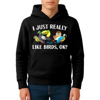Cool Bird Lover Bird Watcher Nerd Parrot Birds Kids Hoodie