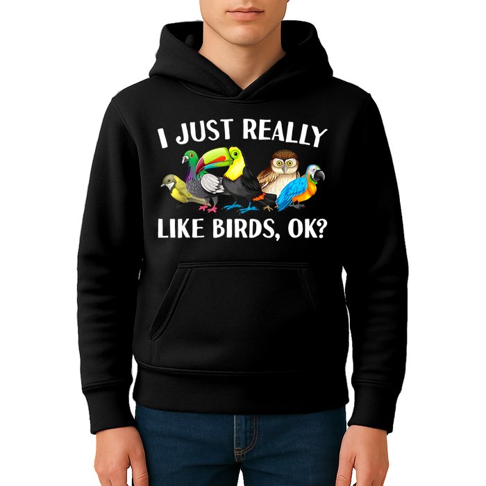Cool Bird Lover Bird Watcher Nerd Parrot Birds Kids Hoodie