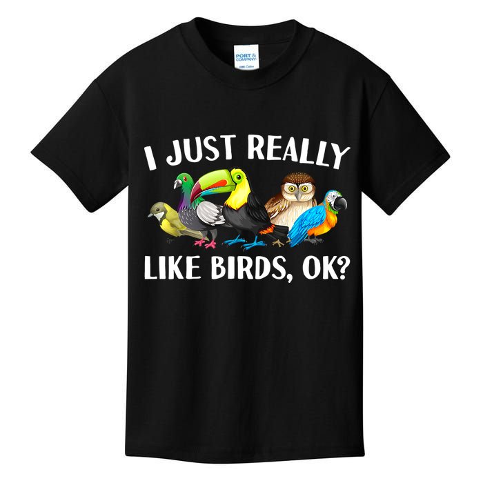 Cool Bird Lover Bird Watcher Nerd Parrot Birds Kids T-Shirt