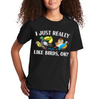 Cool Bird Lover Bird Watcher Nerd Parrot Birds Kids T-Shirt