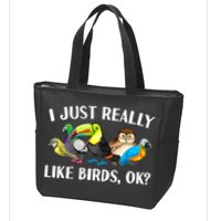 Cool Bird Lover Bird Watcher Nerd Parrot Birds Zip Tote Bag