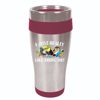 Cool Bird Lover Bird Watcher Nerd Parrot Birds 16oz Travel Tumbler