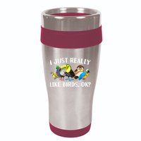 Cool Bird Lover Bird Watcher Nerd Parrot Birds 16oz Travel Tumbler