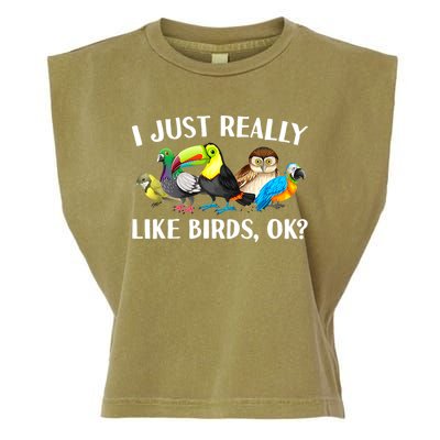 Cool Bird Lover Bird Watcher Nerd Parrot Birds Garment-Dyed Women's Muscle Tee
