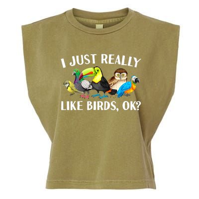 Cool Bird Lover Bird Watcher Nerd Parrot Birds Garment-Dyed Women's Muscle Tee