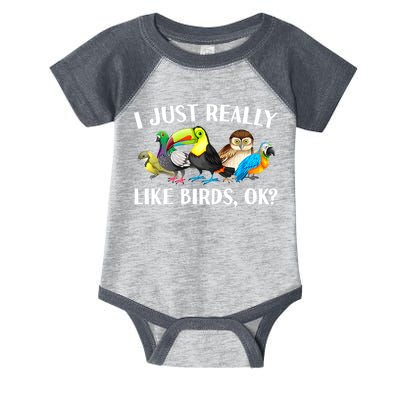 Cool Bird Lover Bird Watcher Nerd Parrot Birds Infant Baby Jersey Bodysuit