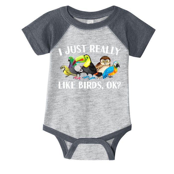 Cool Bird Lover Bird Watcher Nerd Parrot Birds Infant Baby Jersey Bodysuit