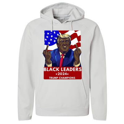 Celebrate Black Leaders 2024 Trump Champions Dark Maga 2024 Performance Fleece Hoodie