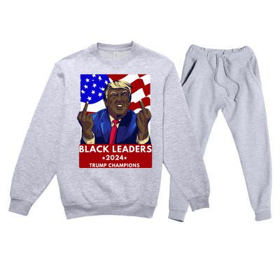 Celebrate Black Leaders 2024 Trump Champions Dark Maga 2024 Premium Crewneck Sweatsuit Set