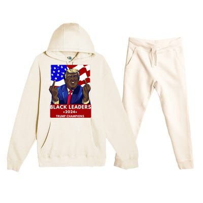 Celebrate Black Leaders 2024 Trump Champions Dark Maga 2024 Premium Hooded Sweatsuit Set