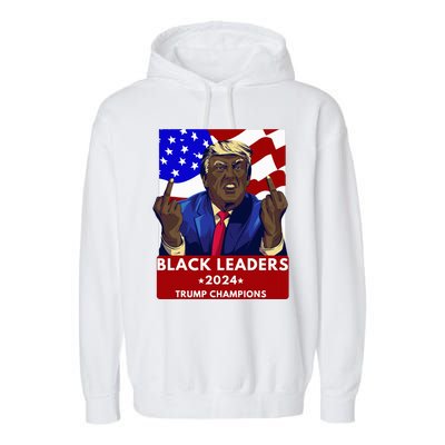 Celebrate Black Leaders 2024 Trump Champions Dark Maga 2024 Garment-Dyed Fleece Hoodie