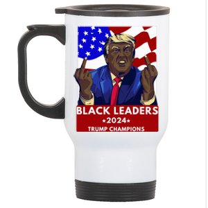 Celebrate Black Leaders 2024 Trump Champions Dark Maga 2024 Stainless Steel Travel Mug