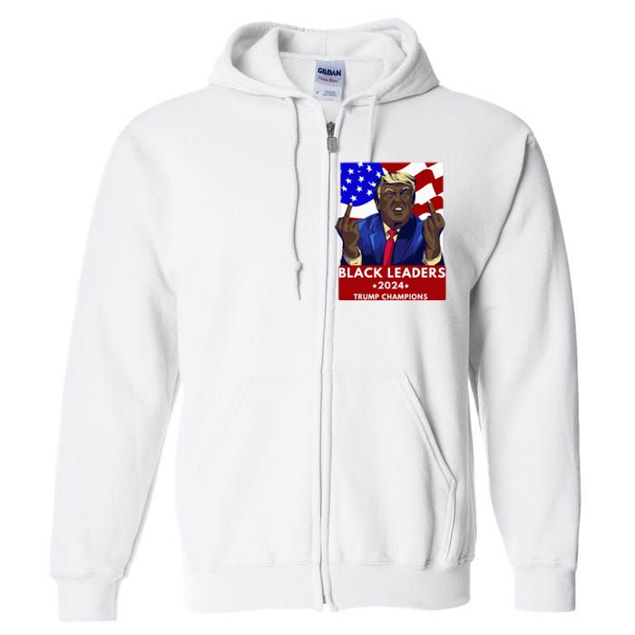 Celebrate Black Leaders 2024 Trump Champions Dark Maga 2024 Full Zip Hoodie